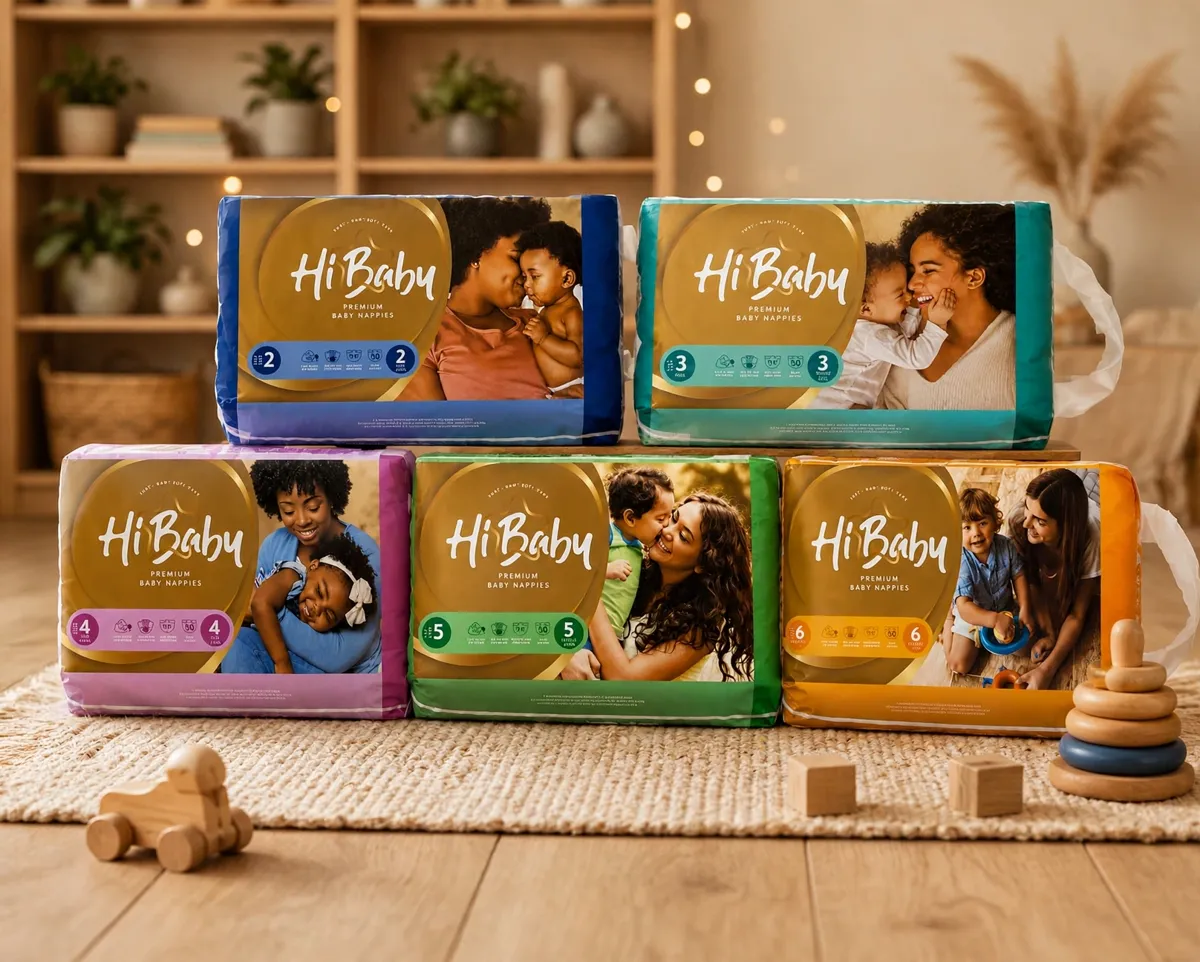 HiBaby premium baby nappies, sizes 2 to 6